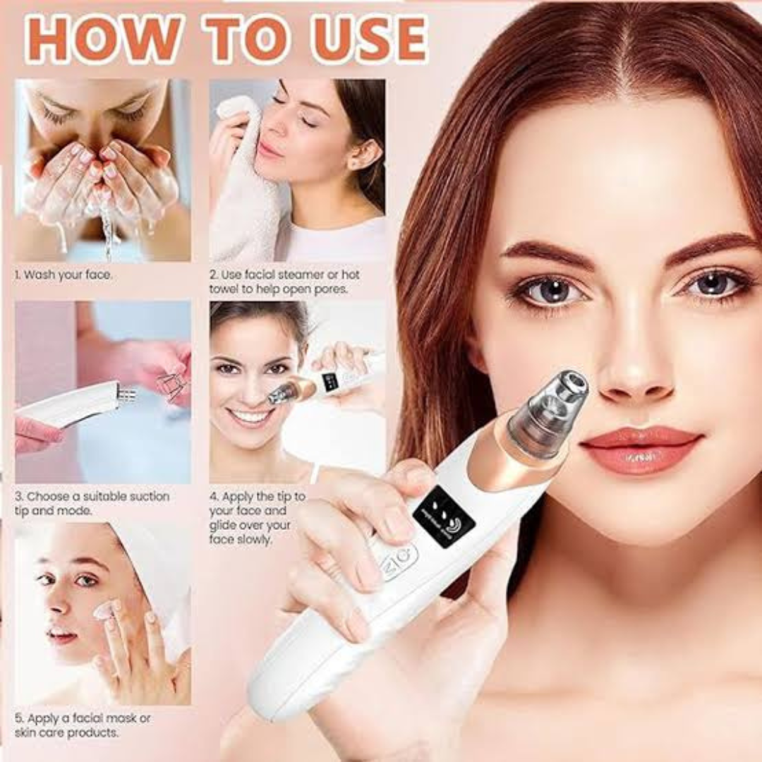 Face Vacuum Suction Blackhead Remover Machine | Deep Cleansing For Nose & Face