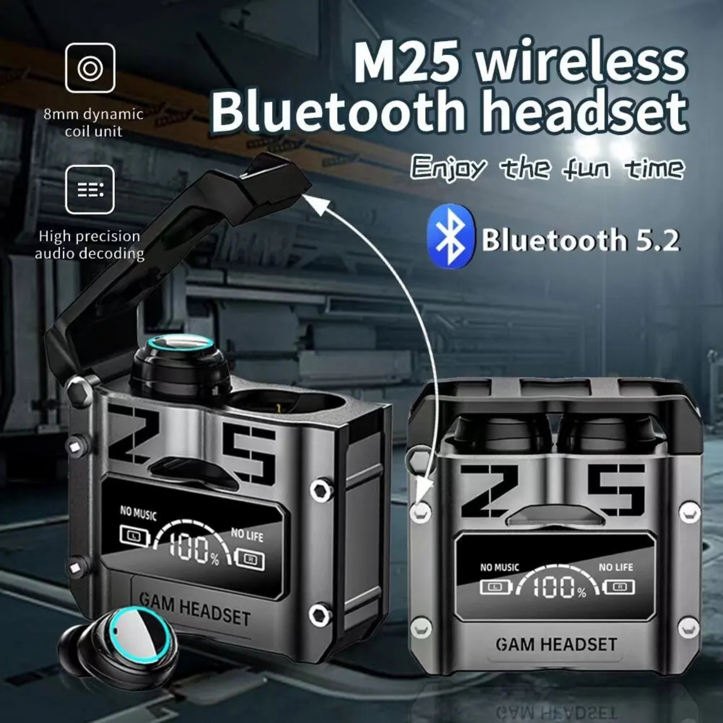 M25 Wireless Earphones Bluetooth Touch Control Noise Reduction Waterproof Earbuds