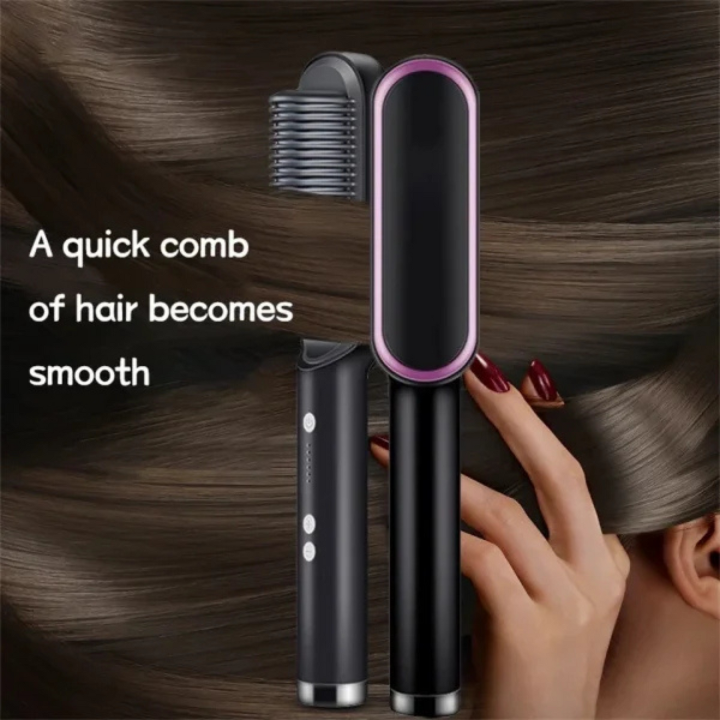 Hair Straightening Comb & Curler Dual Purpose Machine