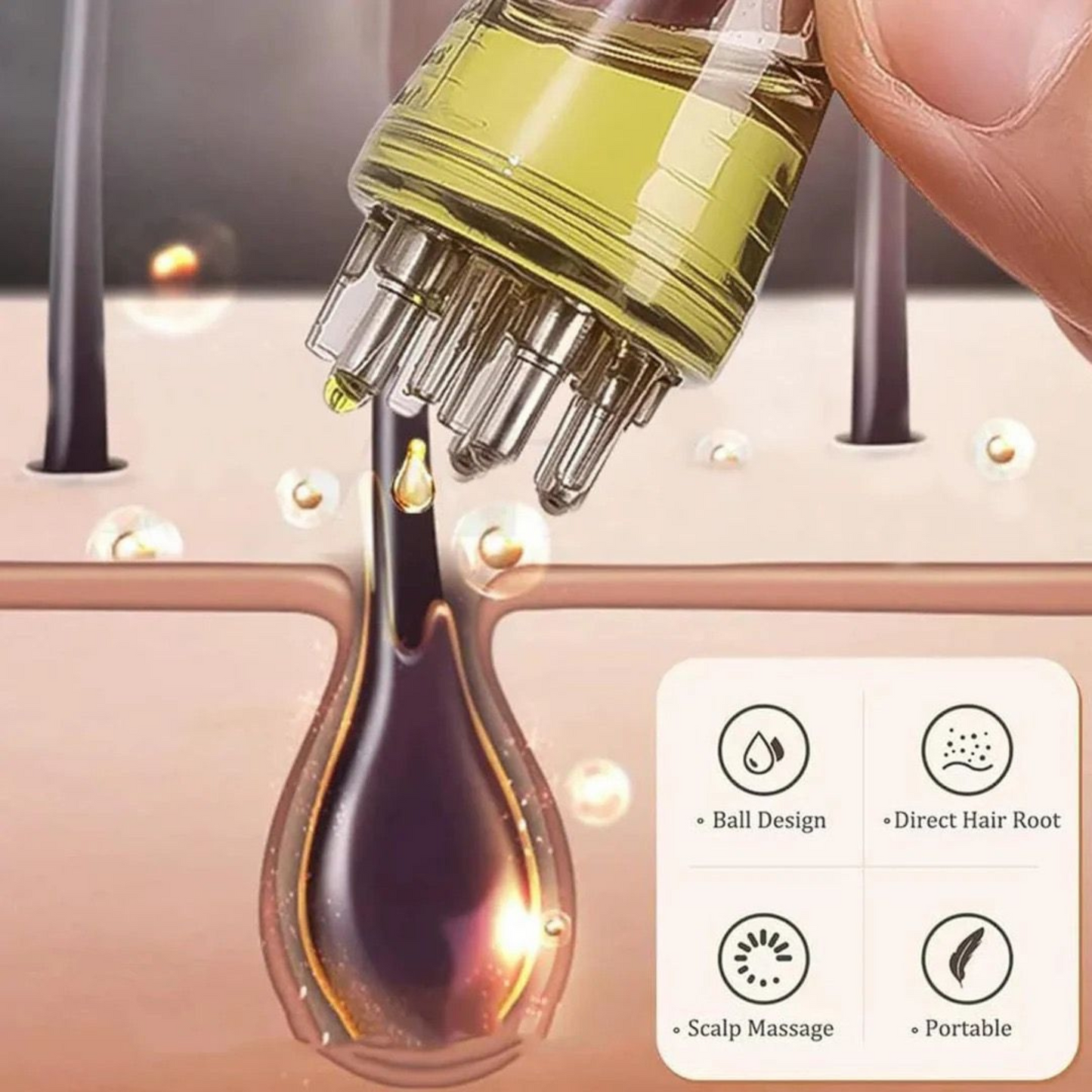 Hair Oil Applicator & Scalp Massager