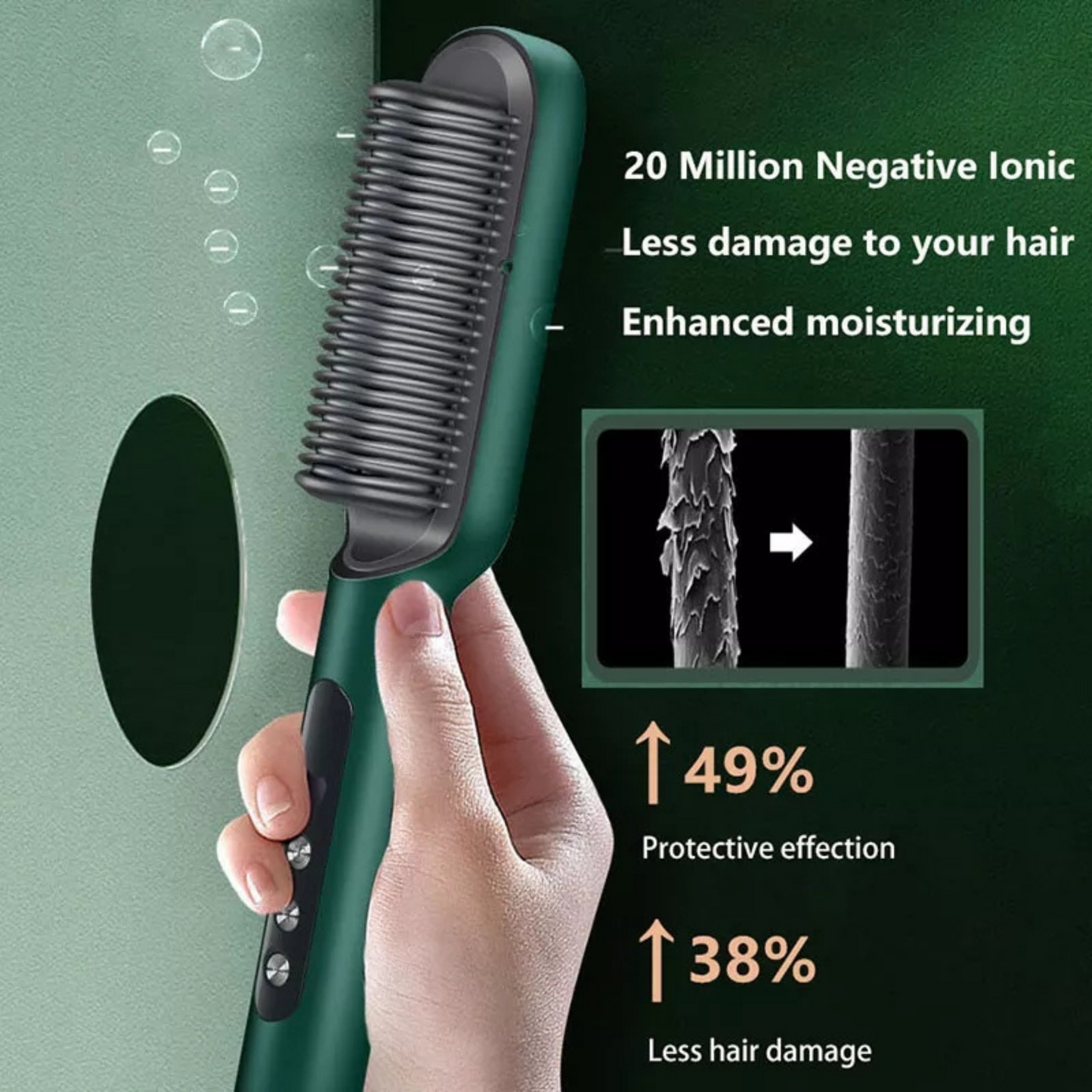 Hair Straightening Comb & Curler Dual Purpose Machine