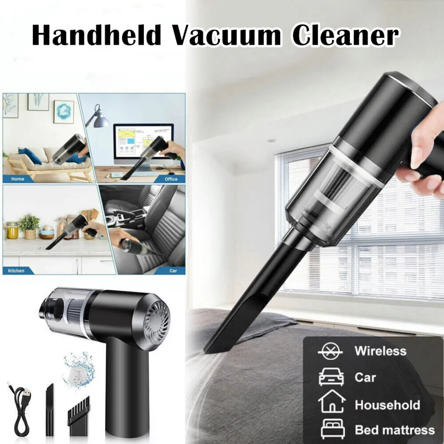 Powerful 3-in-1 Cordless Handheld Vacuum Cleaner