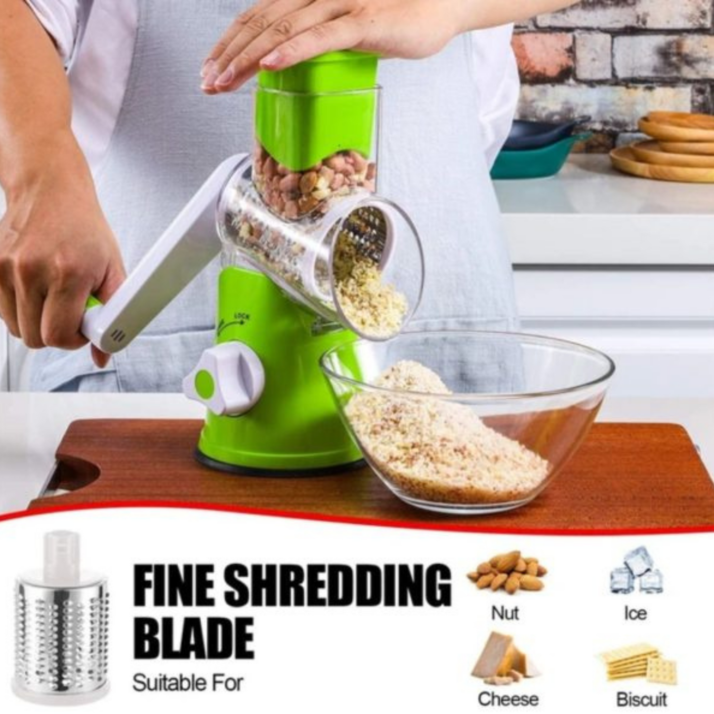 Drum Cutter Manual Vegetable Cutter Slicer & Grater | Multi-functional Kitchen Gadget