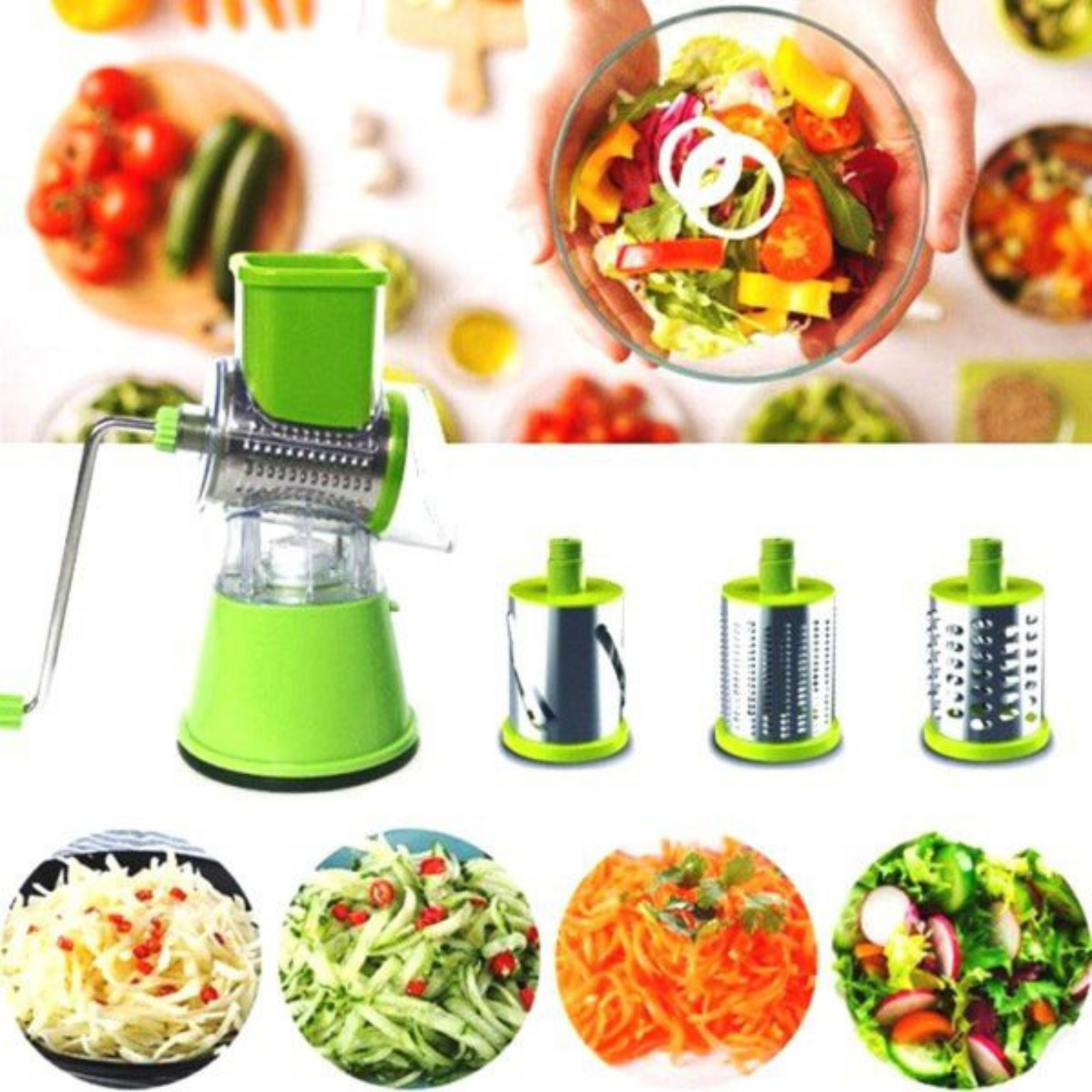 Drum Cutter Manual Vegetable Cutter Slicer & Grater | Multi-functional Kitchen Gadget