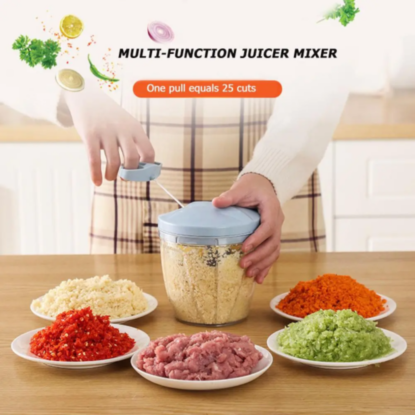 Hand Pulled Multipurpose Kitchen Chopper & Vegatable Cutter 900 ml