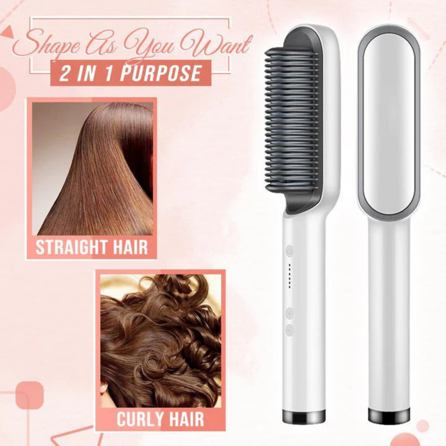 Hair Straightening Comb & Curler Dual Purpose Machine